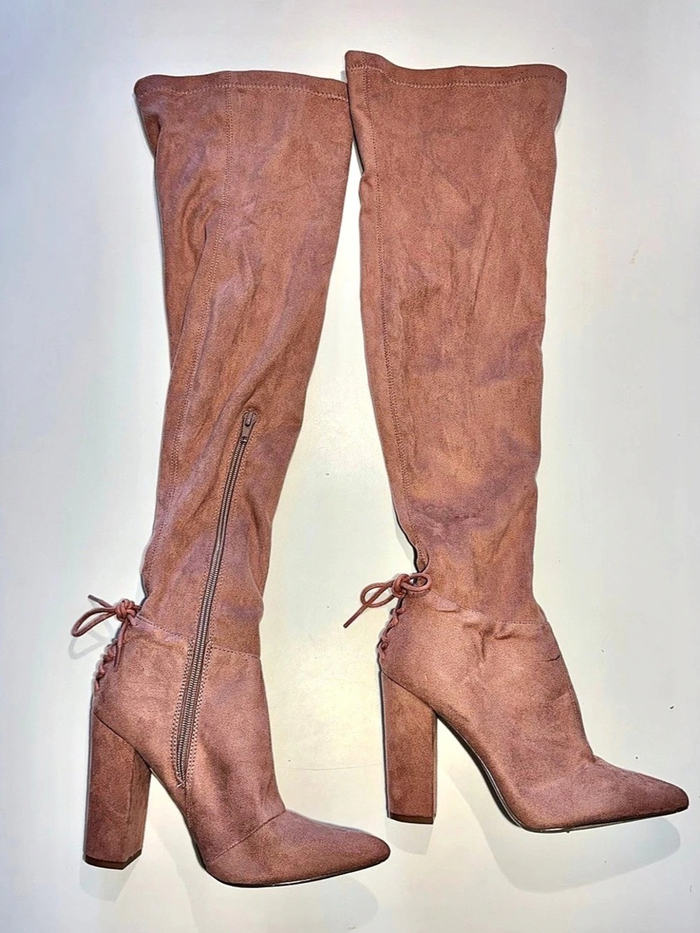shoe dazzle Over-the-Knee Heeled Boots in Pink US 7